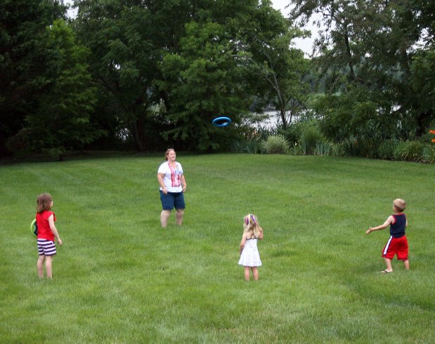 Playing Frisbee